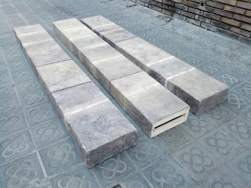 bordillo replica madera fibra 12.5x600x29 3tramos 200 (40eu.)